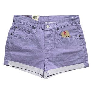 Levi’s 501 Cuff Lavender Shorts Mid Rise W30 NWT
